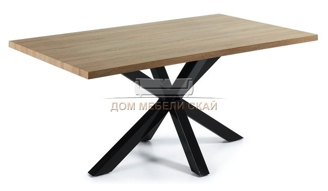 Стол обеденный Arya 180x100, черный каркас/MDF Sonoma C409M46