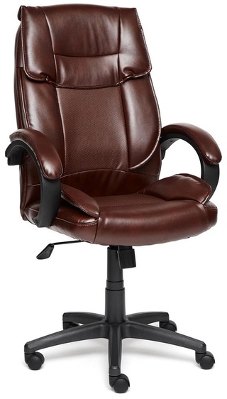 Кресло офисное Ореон Oreon, глянцевая экокожа перфорированная коричневая 2 TONE