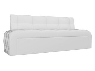 Кухонный диван со спальным местом Люксор, белый/экокожа