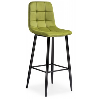 Барный стул Chio, велюровый зеленого цвета khaki/black