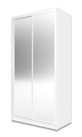 Шкаф-купе Юпитер 2-дверный зеркальный 1100 (глубина 600, высота 2400), белый