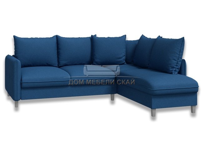 Угловой диван-кровать Лофт, синяя рогожка
