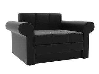 Кресло-кровать Берли, черное/экокожа
