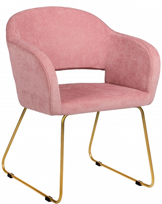 Стул-кресло Oscar, микровельвет розового цвета/линк золото