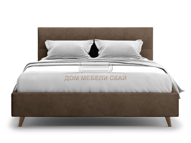 Кровать полутороспальная 140x200 Garda Lux, шоколадный велюр velutto 23