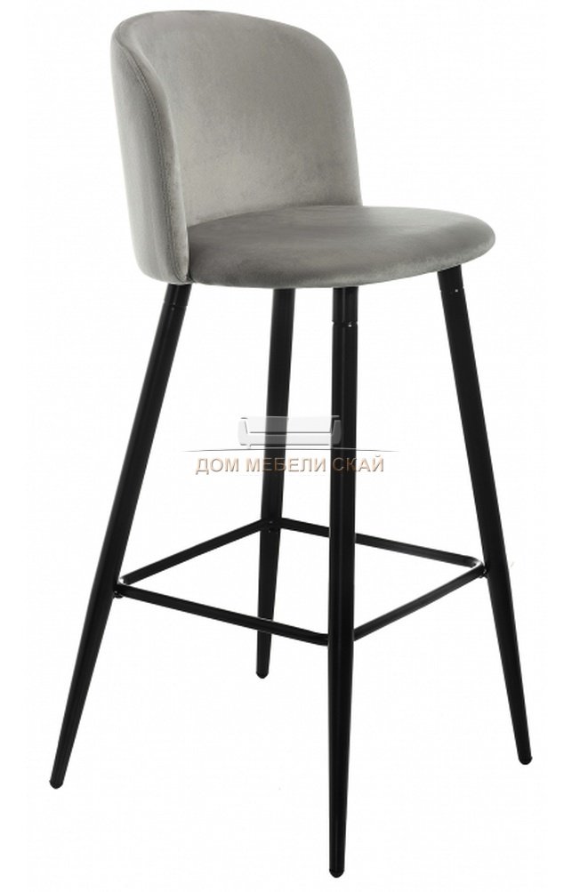 Барный стул Lidor, велюровый серого цвета