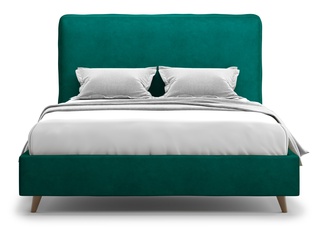 Кровать двуспальная 160x200 Brachano Lux, зеленый велюр velutto 33