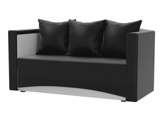 

Кушетка левая Чарли, черная/белая/экокожа