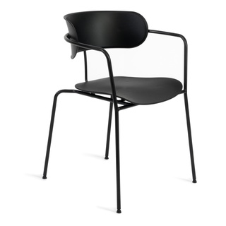 Кресло VAN HALLEN mod. 2433, пластиковый черного цвета/черный