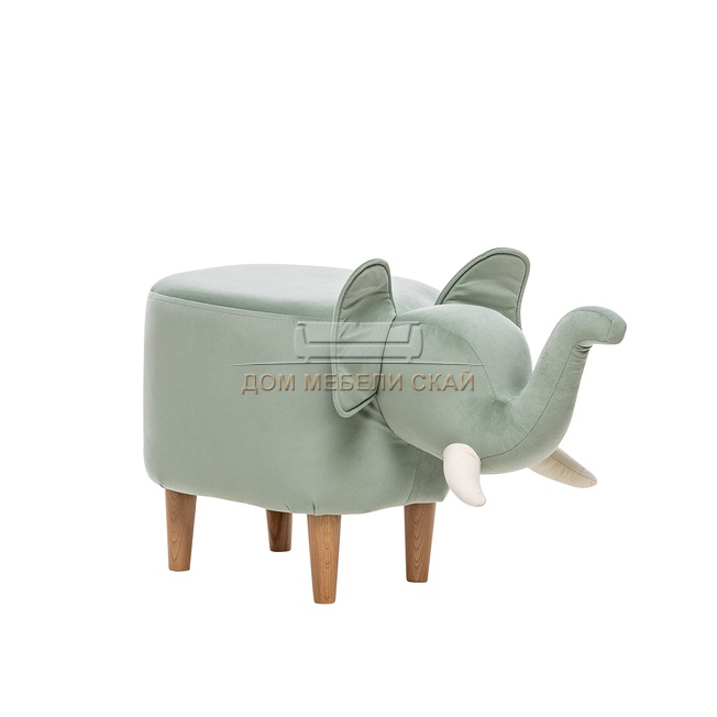 Пуф Leset Slon COMBI, велюр V14 бирюзовый/компаньон велюр V01 белый