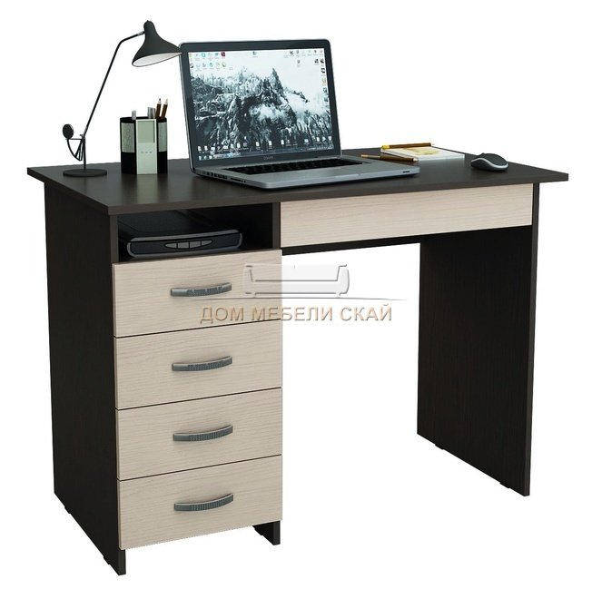 Стол письменный Милан-1, венге/дуб молочный