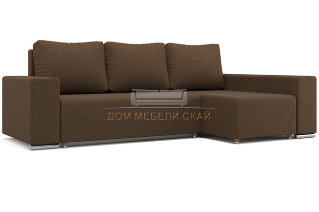 Угловой диван Маркиз, коричневая рогожка