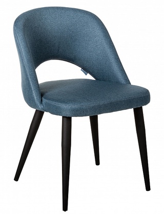 Стул-кресло Lars, рогожка синего цвета эко/черный