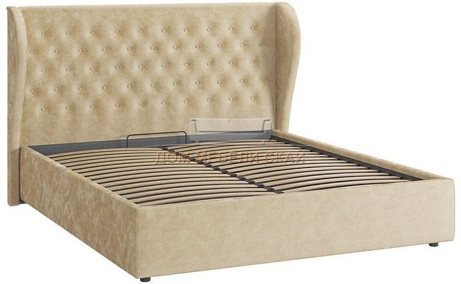 Кровать двуспальная 160x200 Жасмин с подъемным механизмом, карамельный велюр