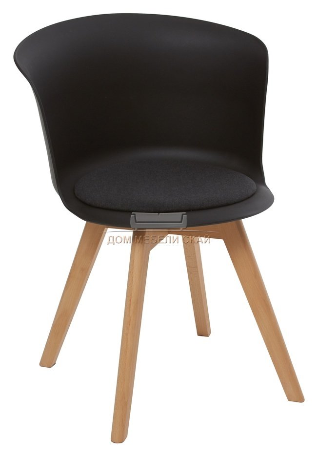 Стул TULIP, black рогожка черного цвета