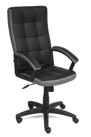 Кресло офисное Тренди Trendy, экокожа черная/серая сетка