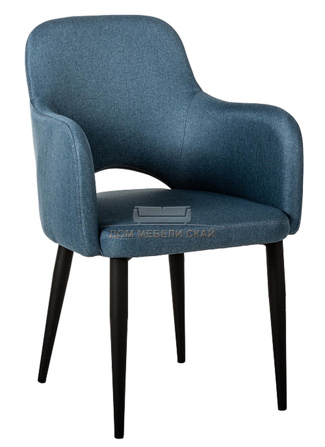 Стул-кресло Ledger, рогожка синего цвета/черный