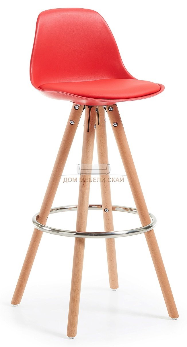 Барный стул Stag, экокожа красного цвета