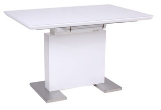 Стол обеденный раскладной FANO, белый лак со стеклом