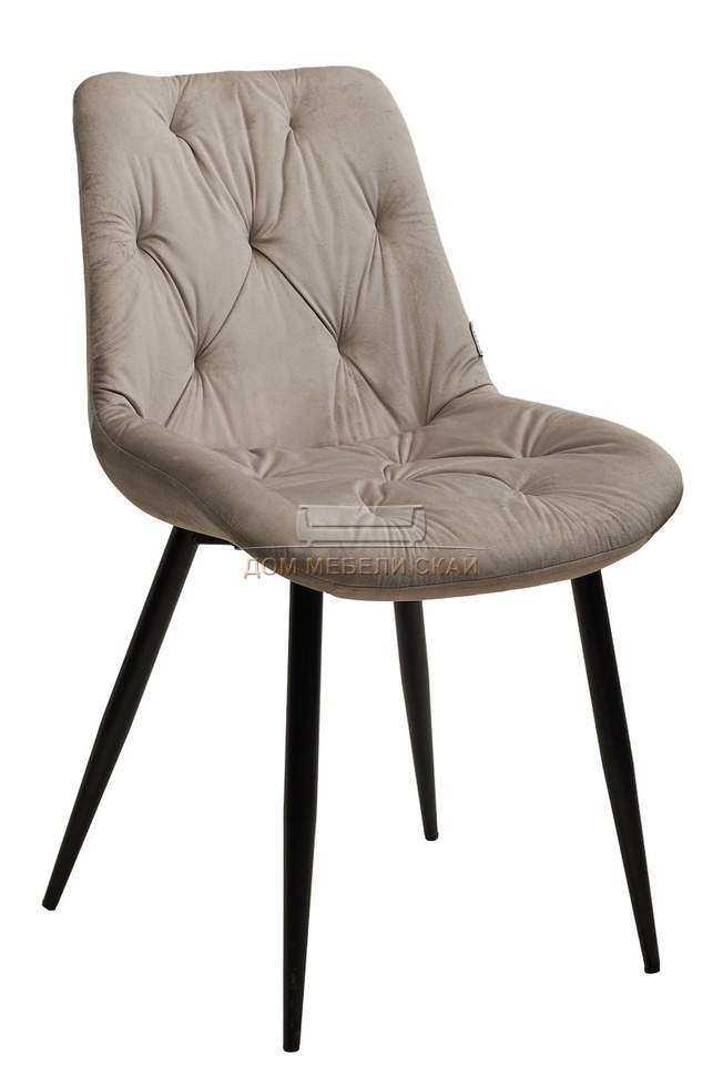 Стул OZZY, велюровый светло-серого цвета G062-37/черный каркас