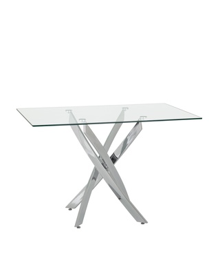 Стол обеденный Варна, стеклянный/хром