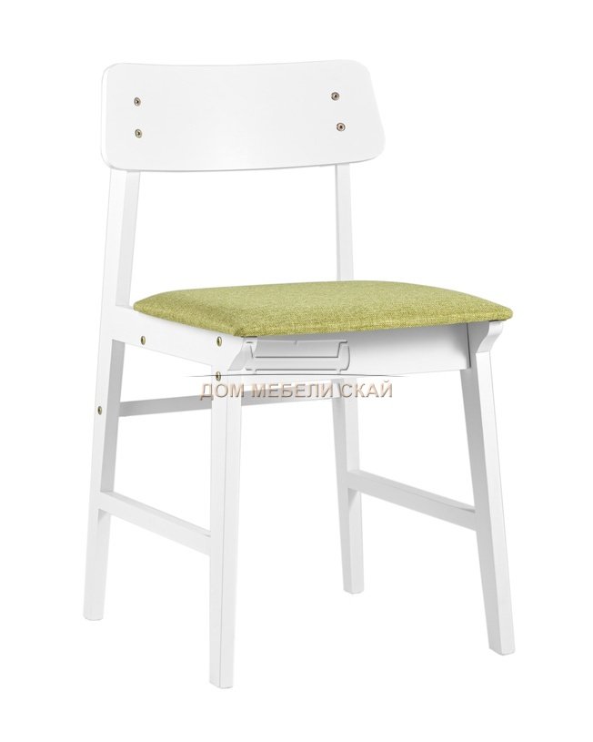 Стул ODEN WHITE, рогожка зеленого цвета