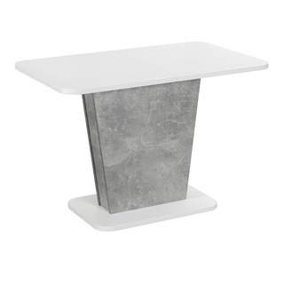 Стол обеденный раскладной OSLO, белый/бетон
